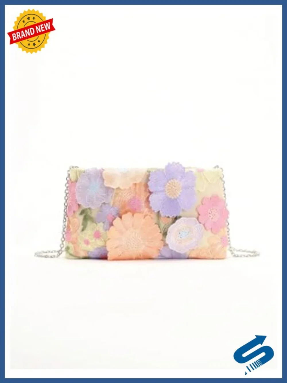 Floral Clutch Purse Women Y2k Lightweight Magnet Wallet Crossbody Bag